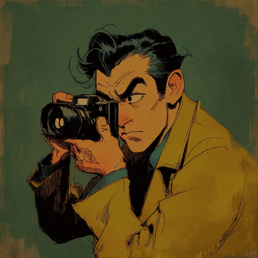 Take a look at this retro noir romantic sketch style: