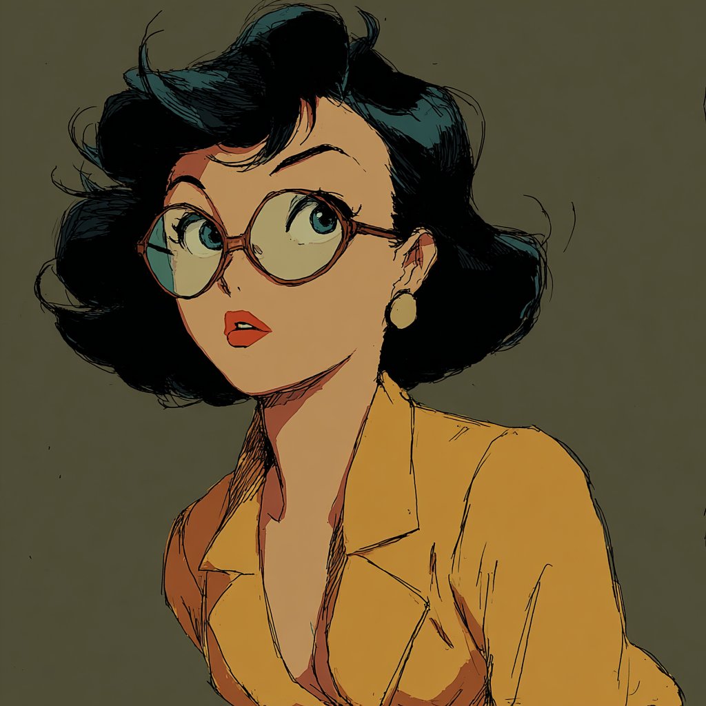 Take a look at this retro noir romantic sketch style: