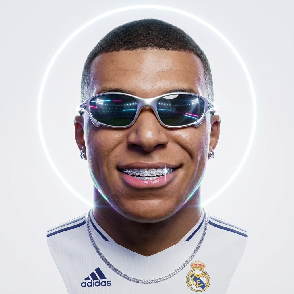 Hyper stylized dynamic 3D floating head portrait of the attac...