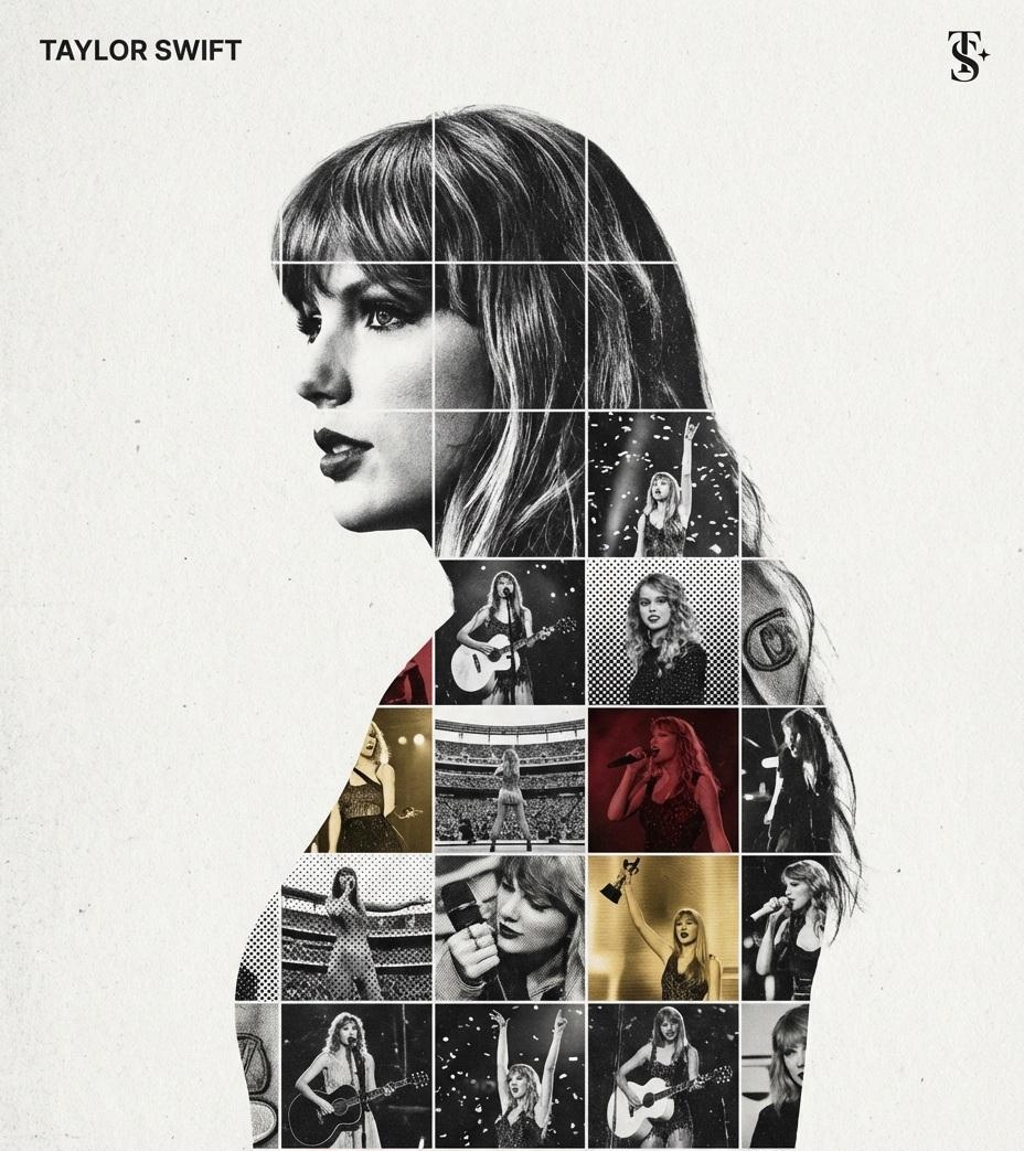 Create a refined, gallery quality tribute poster built around...