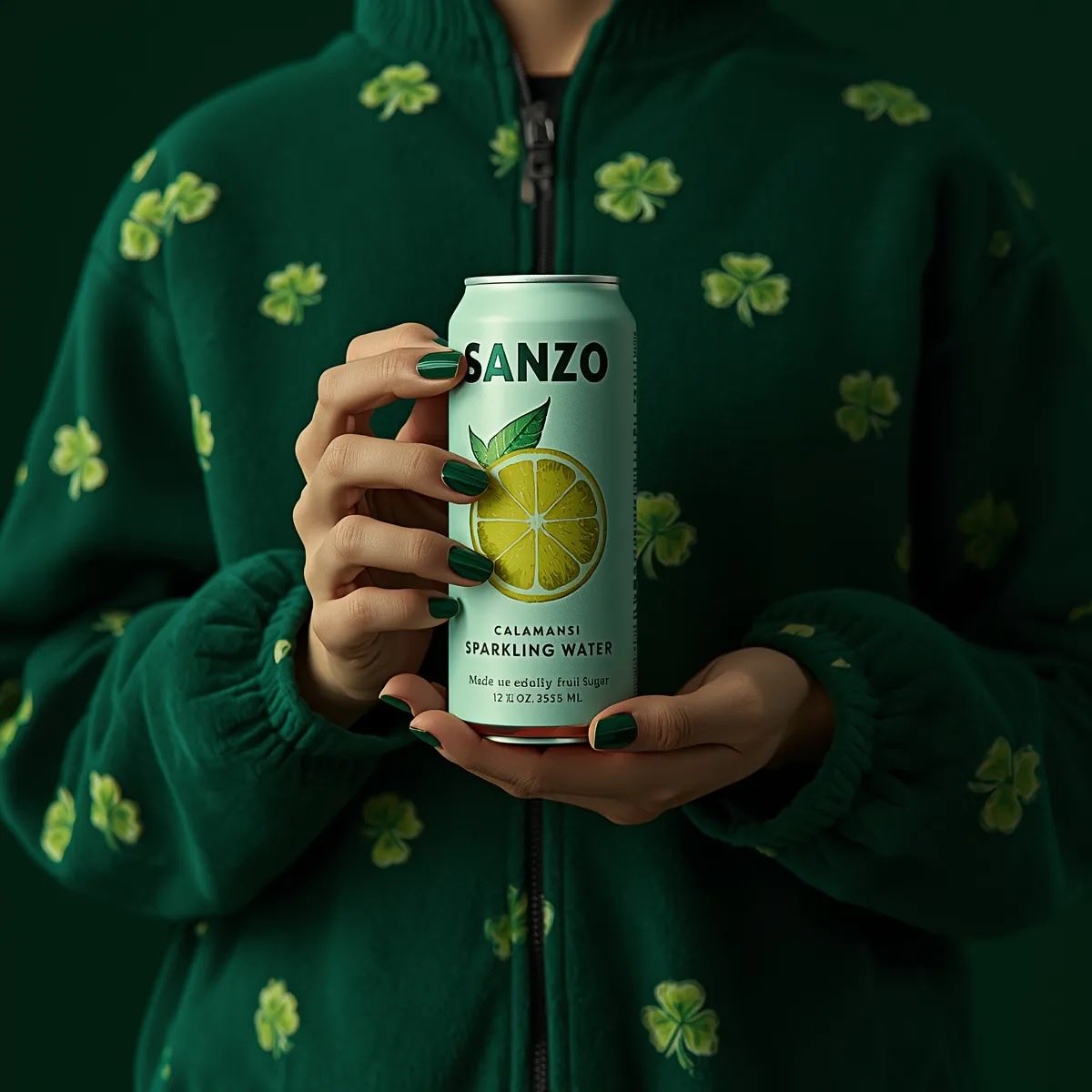 A photorealistic product shot of a person holding a slim, lig...