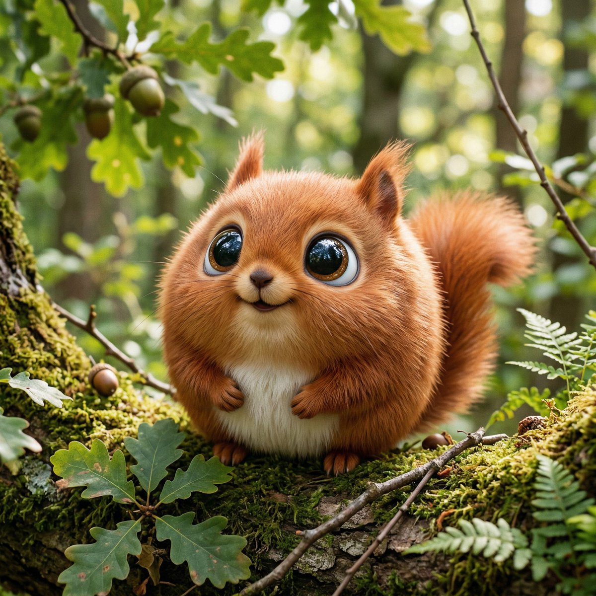 Make a photo of a cute ball shaped version of a [animal], wit...