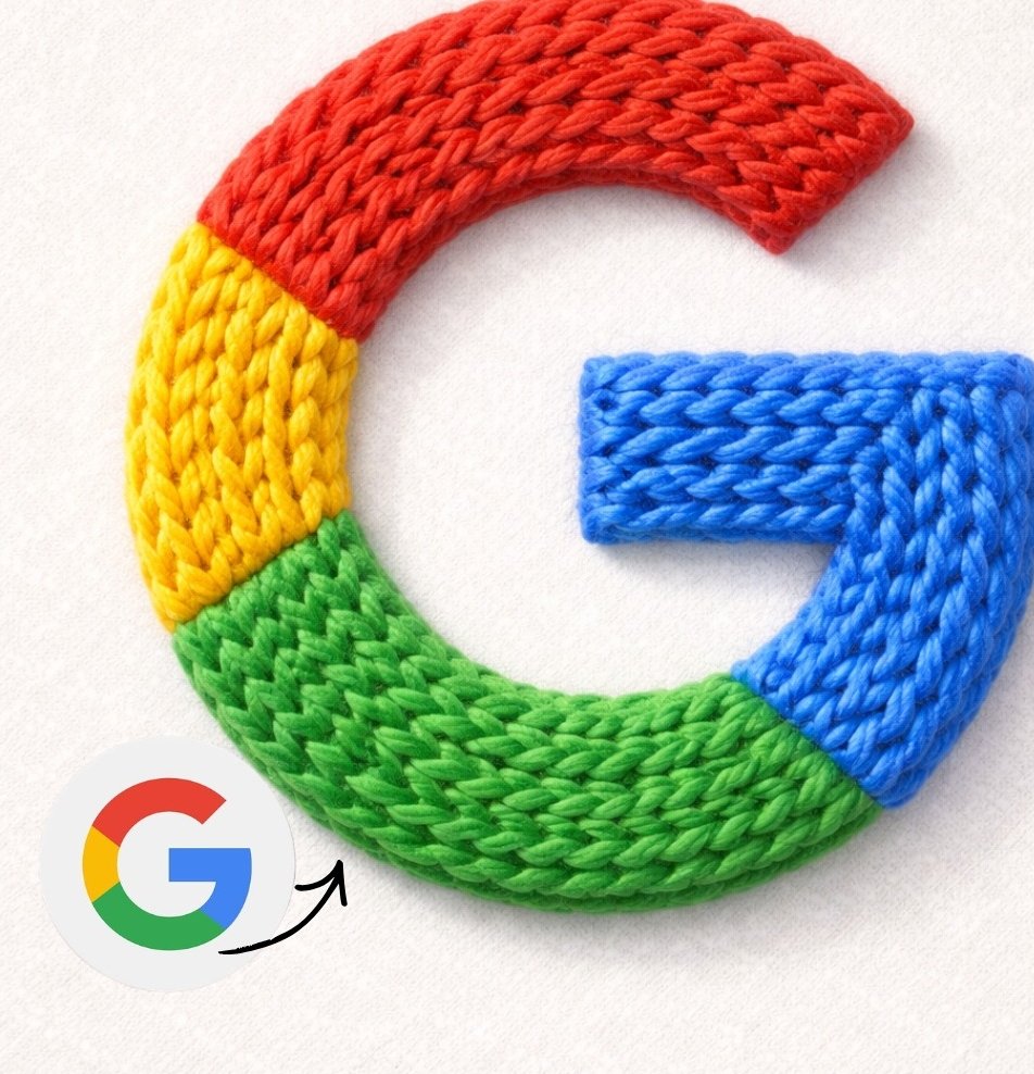 Instagram logo made from thick knitted wool yarn, handcrafted...