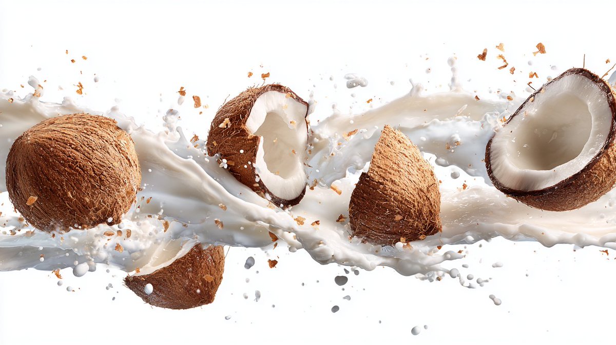 a photo of sliced [ingredient] in mid air. the background is...