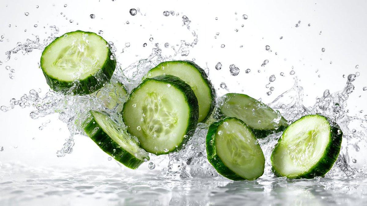 a photo of sliced [ingredient] in mid air. the background is...