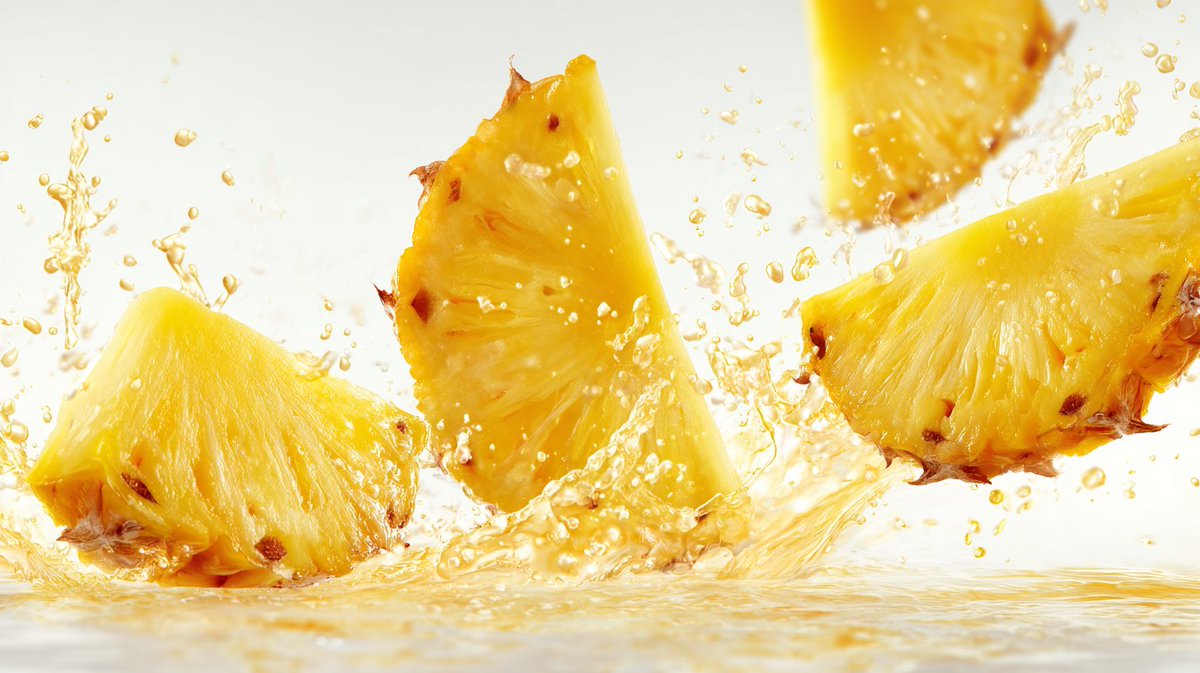 a photo of sliced [ingredient] in mid air. the background is...