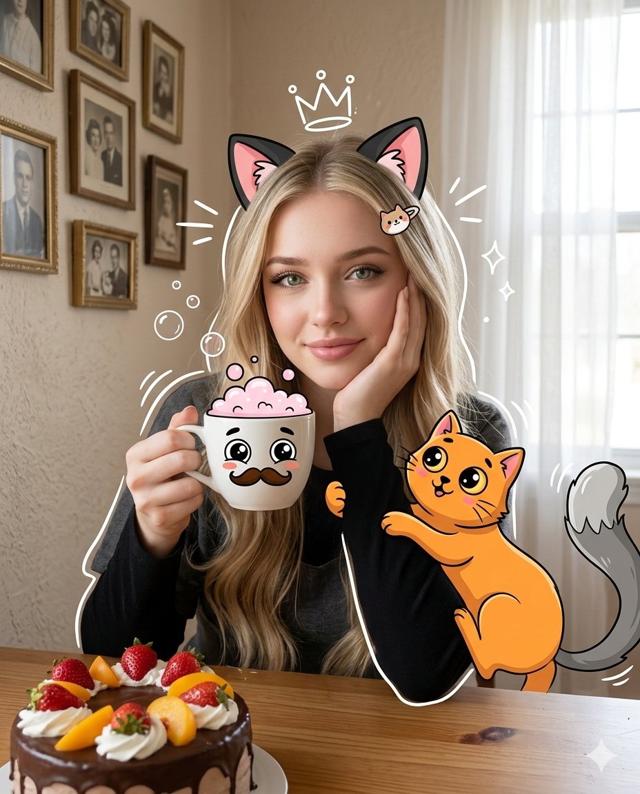 "title": "Whimsical Cozy Portrait",