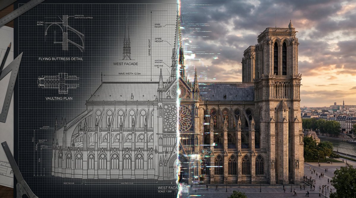 A [subject] split vertically down the center, left half as a...