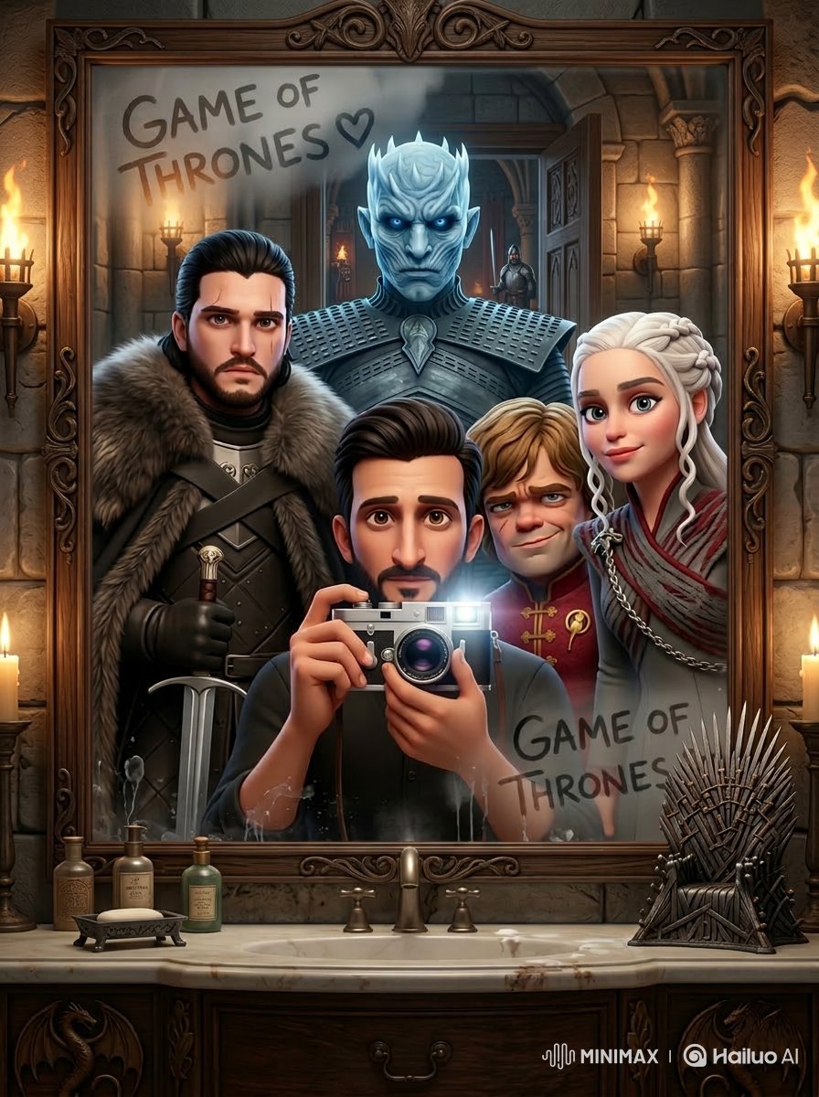 Cinematic mirror selfie scene inspired by a retro 80s sci fi...