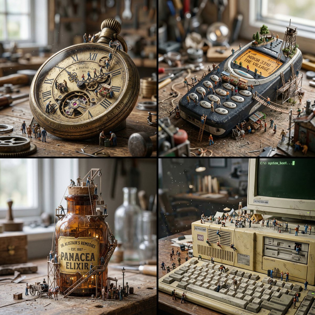 Create a hyper realistic macro photograph of a miniature surr...
