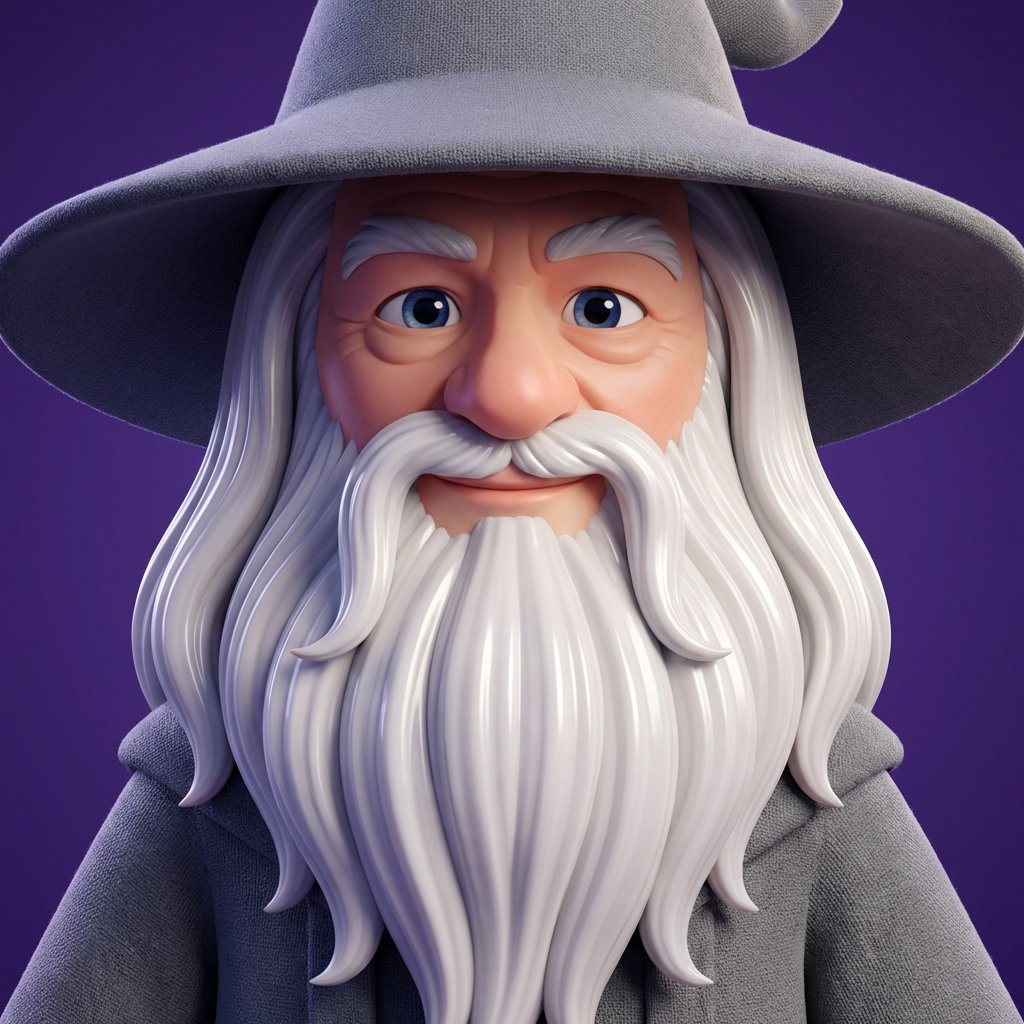 High quality stylized 3D CGI big head cartoon render of Harry...