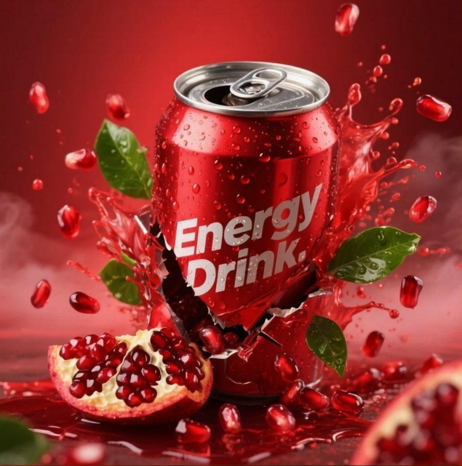 Hyper realistic product advertisement of a protein shake can...