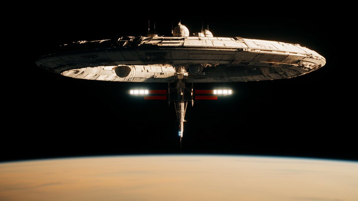 Orbital colony's concept with midjourney V8 Alpha https://t.c...