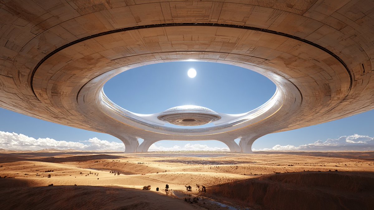 Prompt on Midjourney : A breathtaking desert megastructure st...
