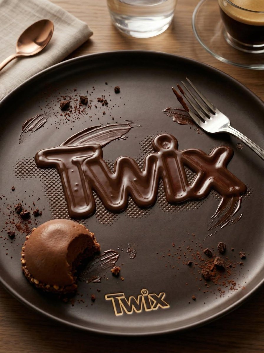 Transform the uploaded logo into a realistic dessert scene wh...