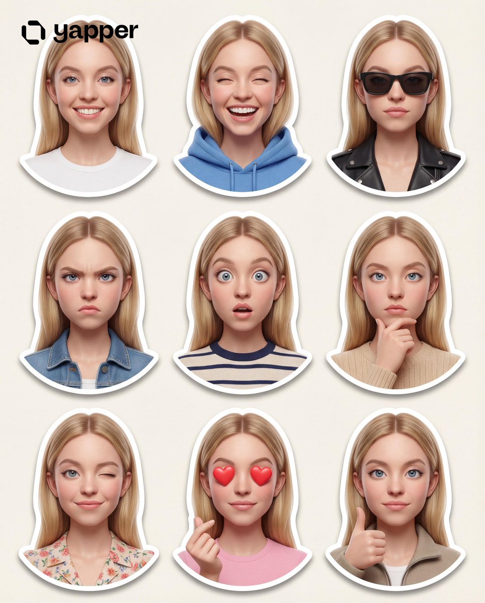 Create a premium Pixar style 3D character sticker set that is...