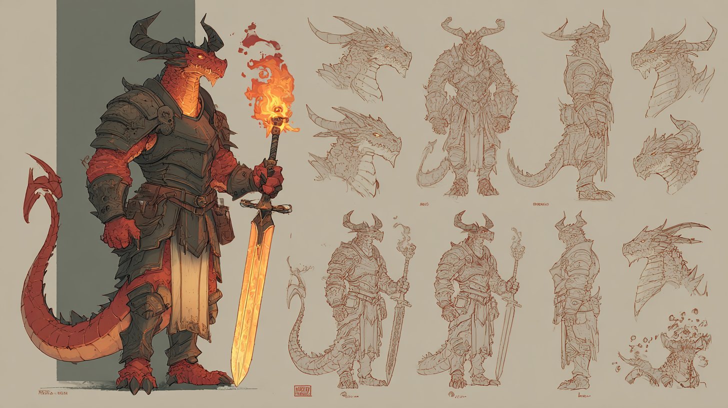 角色设计表模板:全身多姿势高细节渲染指南