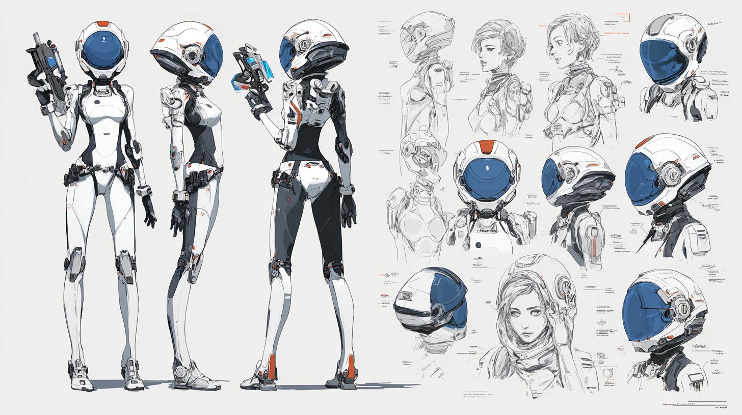 角色设计表模板:全身多姿势高细节渲染指南