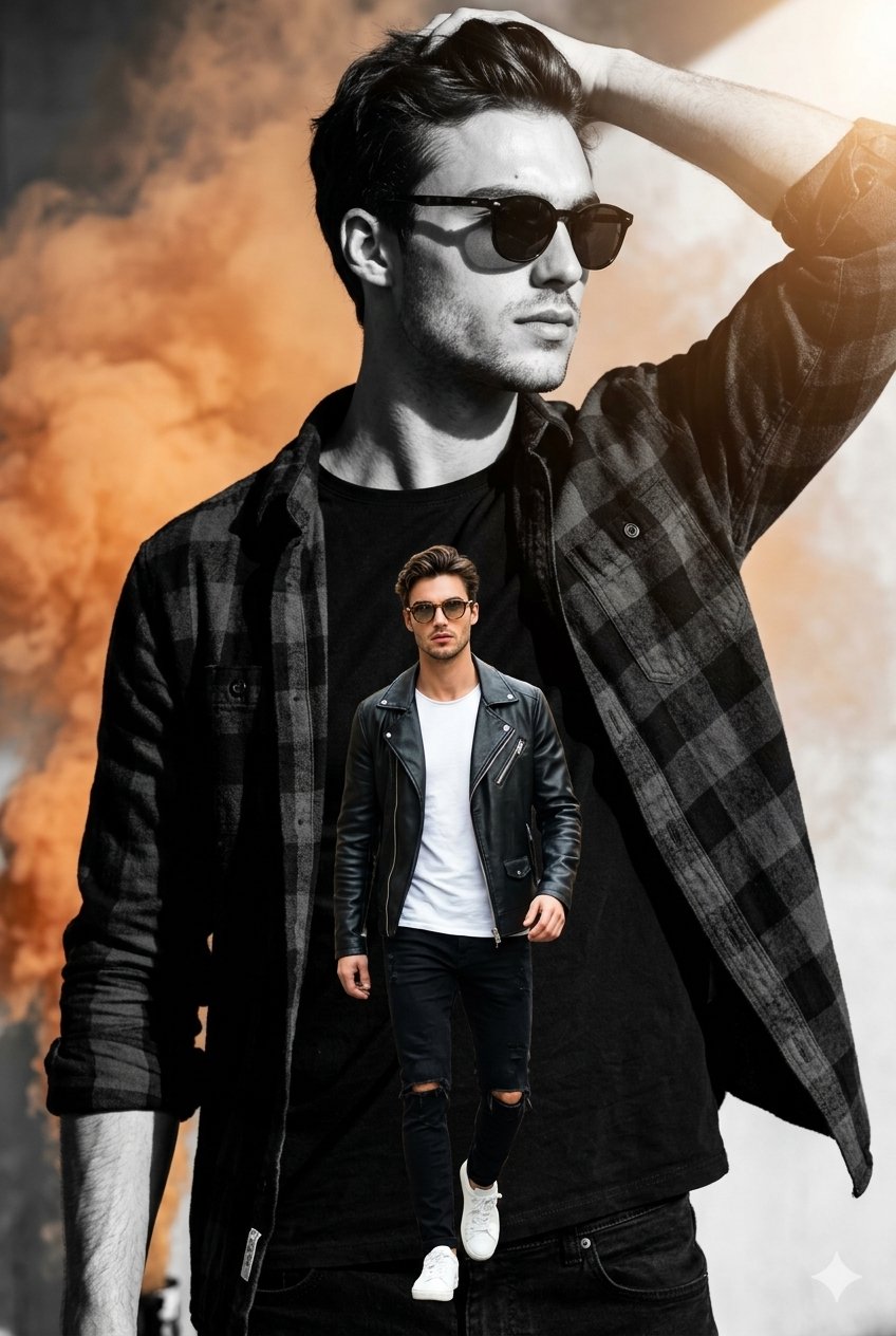 超写实8K时尚海报双人构图