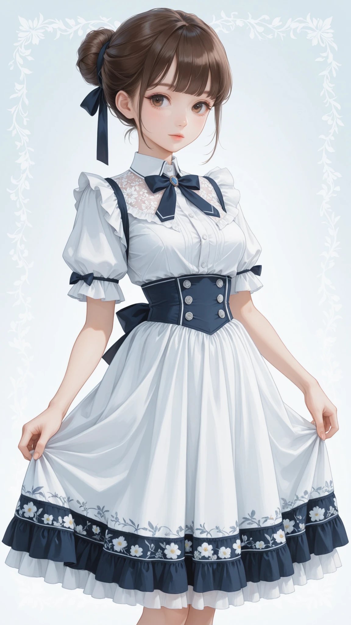 经典洛丽塔白衬衫连衣搭配