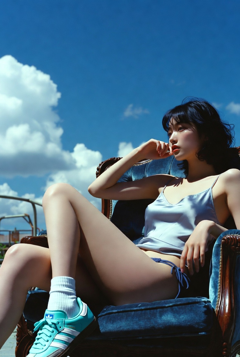 GrokImagine纪实时尚长腿人像