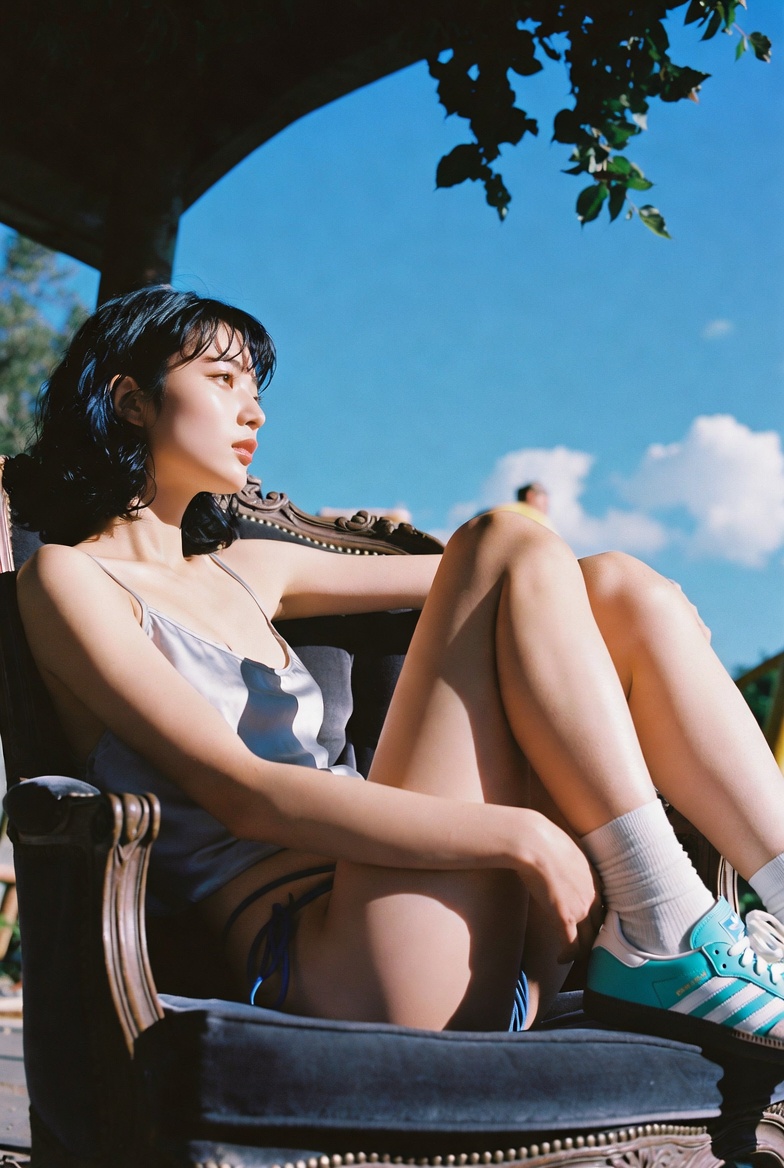 GrokImagine纪实时尚长腿人像