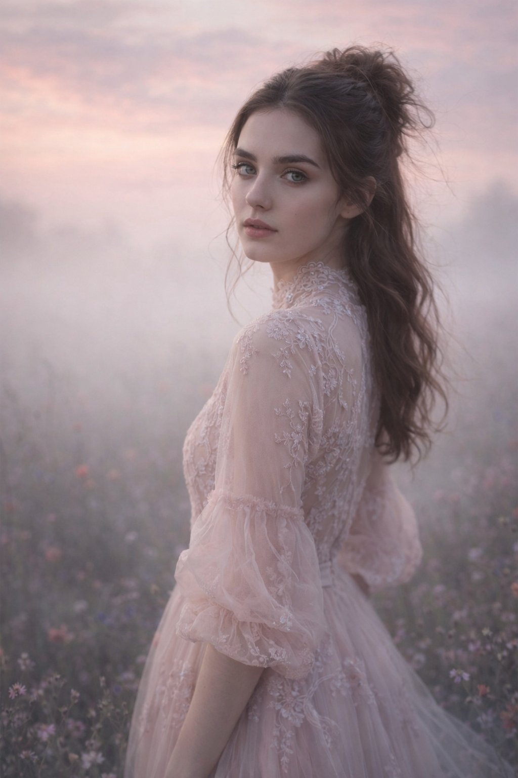 复古乡村女孩写实竖图提示词