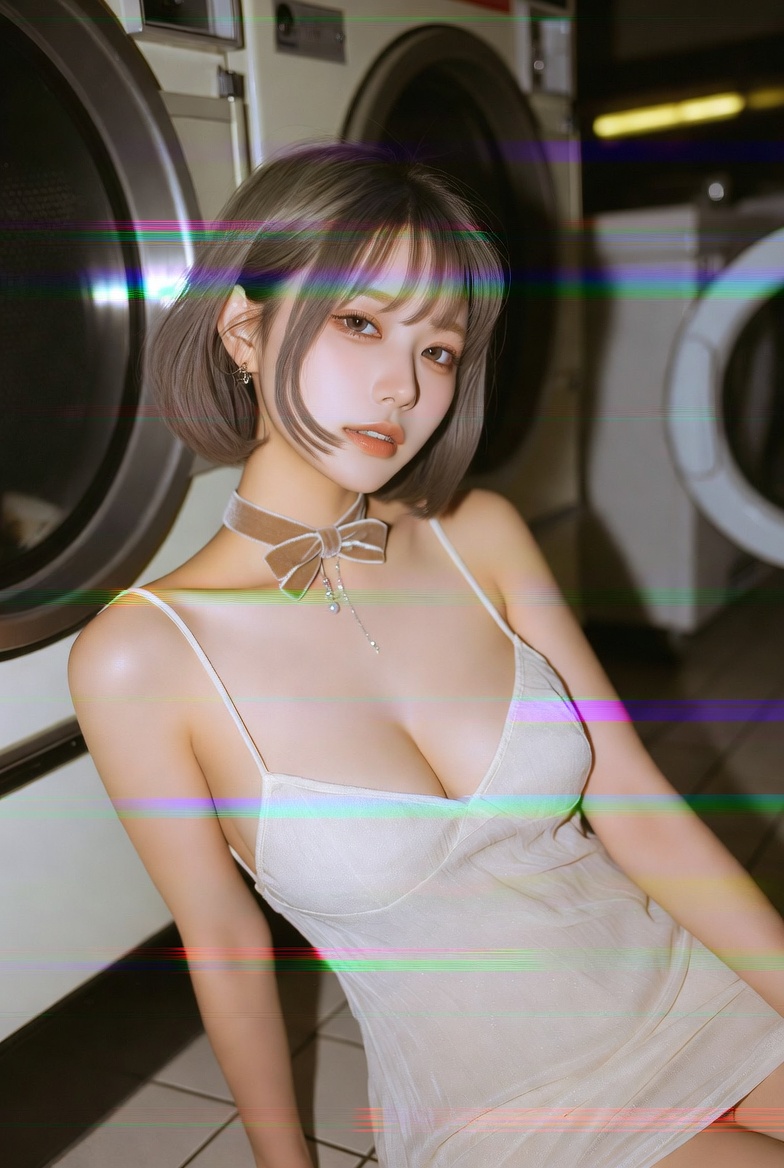 GrokImagine：VHS故障人像提示词