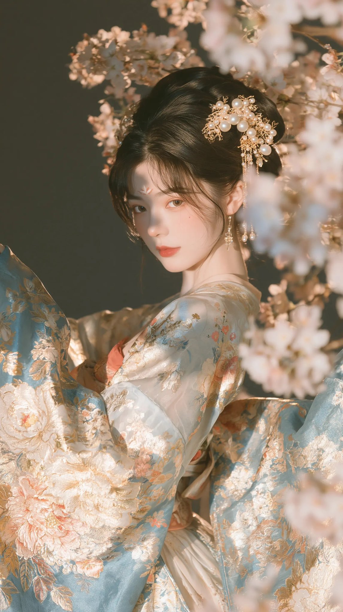 中式凤冠华服回眸人像