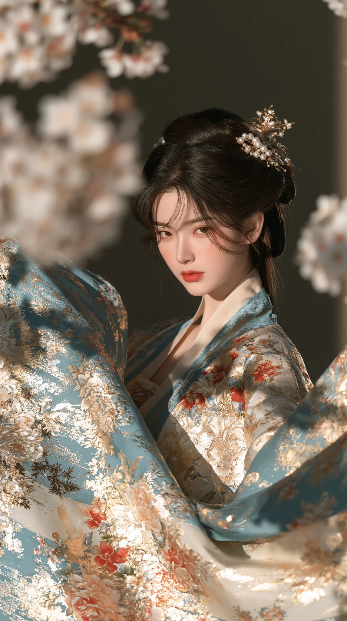 中式凤冠华服回眸人像
